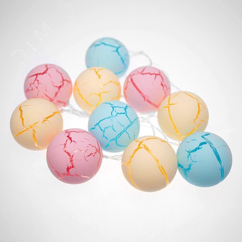 Гирлянда светодиодная карамельки 1.5 м, прозрачный ПВХ, 10 LED, теплый белый, питание 2 х АА батарейки не в комплекте 5