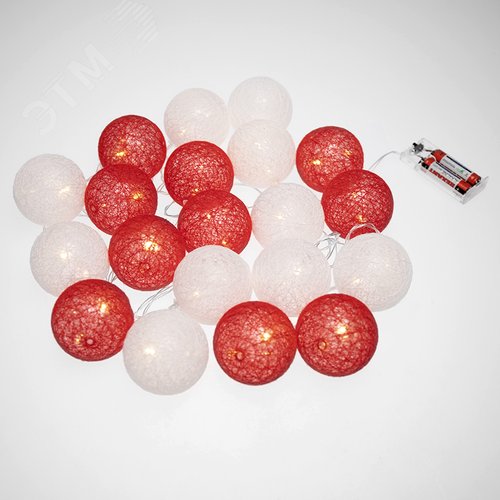 Фонарики тайские Магия 3,5 м, прозрачный ПВХ, 20 LED, теплый белый, питание 2 х АА батарейки не в комплекте - фото 5