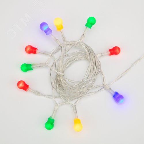 Гирлянда светодиодная Шарики 1,5 м, 10 LED, прозрачный ПВХ, свечение мультиколор, 2 х АА батарейки не в комплекте - фото 4
