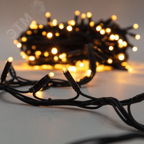 Гирлянда Твинкл Лайт 20 м, черный каучук, 240 диодов, тёплый белый 3