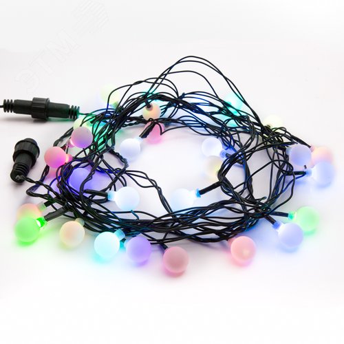 Гирлянда Шарики 18 мм, 5 м, темно-зеленый ПВХ, 30 диодов, RGB - NEON-NIGHT