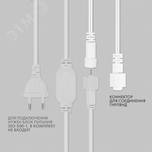 Гирлянда Нить 10 м, с эффектом мерцания, белый ПВХ, 230 В, белый 4