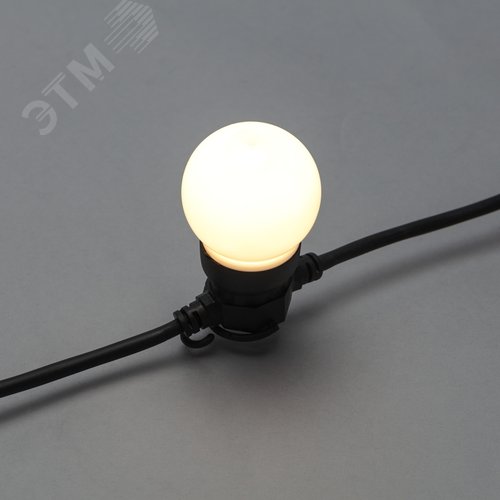 Гирлянда уличная лофт, черный каучук, 20 матовых ламп х 5 LED, влагостойкая IP44 - фото 4