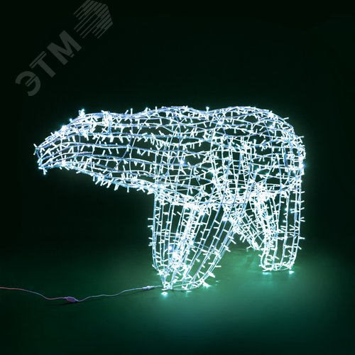 Фигура объемная полярный Медведь 210х110 см, 1500 LED, IP65, свечение белый - фото 3