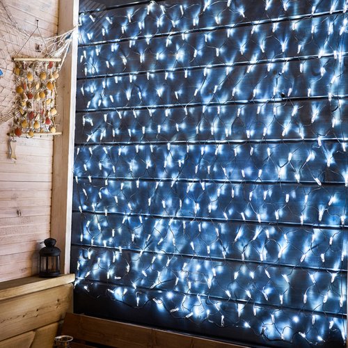 Гирлянда Сеть 2х1,5 м, черный ПВХ, 288 LED белые - фото 5