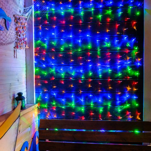 Гирлянда Сеть 2х1,5 м, черный ПВХ, 288 LED мультиколор - фото 3