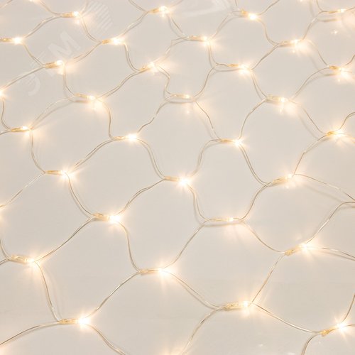 Гирлянда Сеть 1,5х1,5 м, прозрачный ПВХ, 150 LED тёплый белый - фото 7