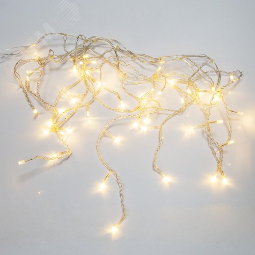 Гирлянда Айсикл Бахрома светодиодная, 1,8 х 0,5 м, прозрачный провод, 230 В, диоды тёплый белый