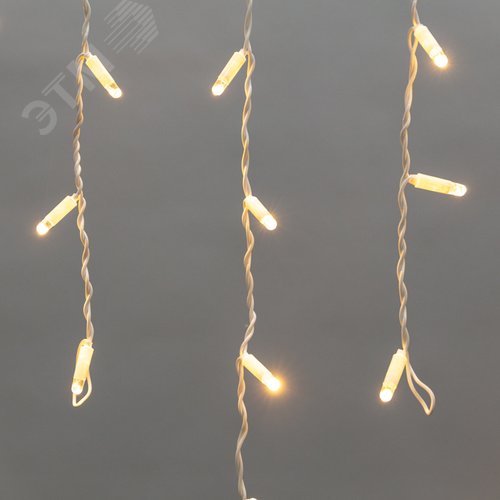 Гирлянда Айсикл Бахрома светодиодный, 1,8 х 0,5 м, белый провод, 230 В, диоды тёплый белый, 48 LED