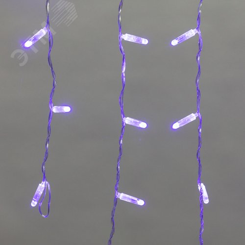 Гирлянда Айсикл Бахрома светодиодный, 4,8 х 0,6 м, прозрачный провод, 230 В, диоды синие, 176 LED