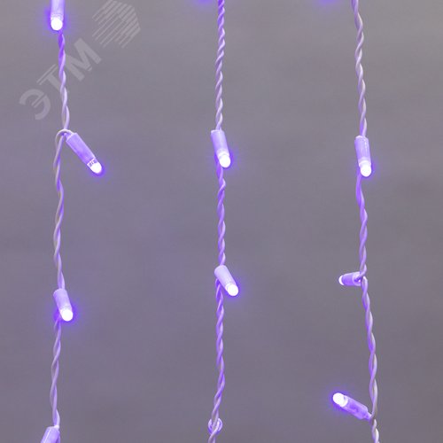 Гирлянда Айсикл 4,8х0,6 м, с эффектом мерцания, белый ПВХ, 176 LED, синий, 230 В