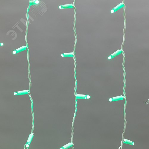 Гирлянда Айсикл 4,8х0,6 м, с эффектом мерцания, белый ПВХ, 176 LED, зеленый, 230 В