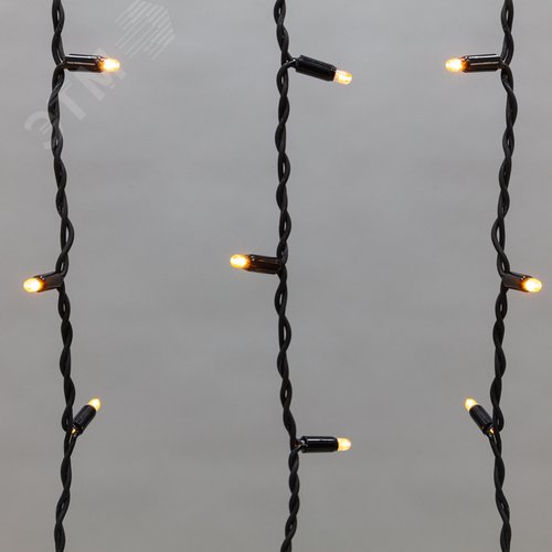 Гирлянда Айсикл Бахрома светодиодный, 5,6 х 0,9 м, черный провод каучук, 230 В, диоды желтые, 240 LED