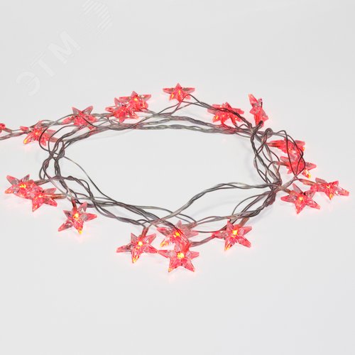 Гирлянда светодиодная Звездочки 20 LED красные 2,8 м