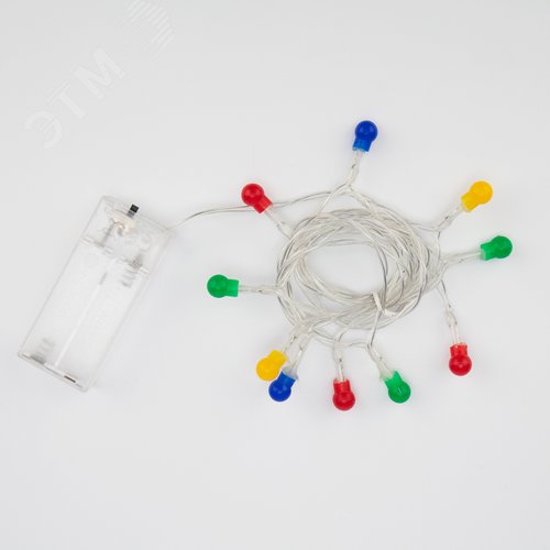 Гирлянда светодиодная Шарики 1,5 м, 10 LED, прозрачный ПВХ, свечение мультиколор, 2 х АА батарейки не в комплекте - фото 5
