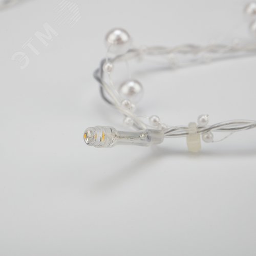 Гирлянда светодиодная Жемчужинки 1,5 м, 10 LED, прозрачный ПВХ, свечение теплый белый, 2 х АА батарейки не в комплекте - фото 5