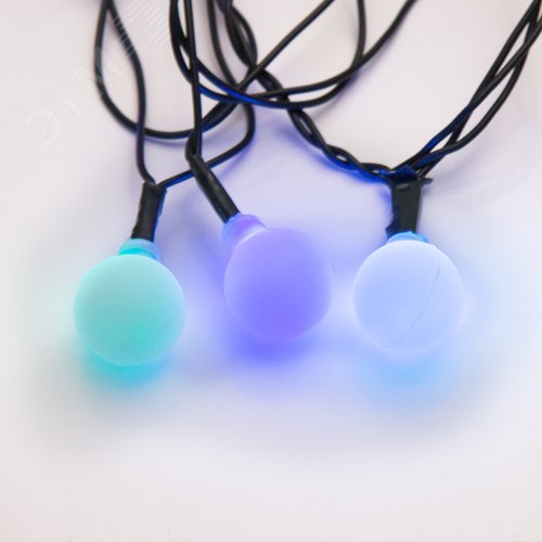 Гирлянда Шарики 18 мм, 5 м, темно-зеленый ПВХ, 30 диодов, RGB - фото 4