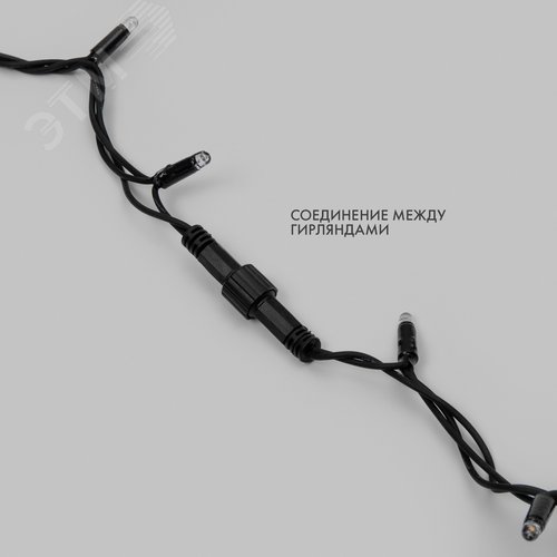 Гирлянда Нить 10 м, с эффектом мерцания, черный ПВХ, 24 В, белый 5