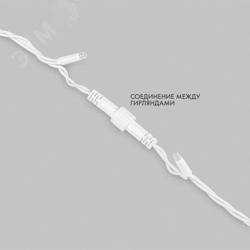 Гирлянда Нить 10 м, с эффектом мерцания, белый ПВХ, 230 В, теплый белый 5