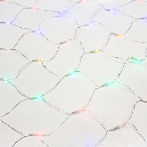 Гирлянда Сеть 1х1,5 м, прозрачный ПВХ, 96 LED мультиколор - фото 6