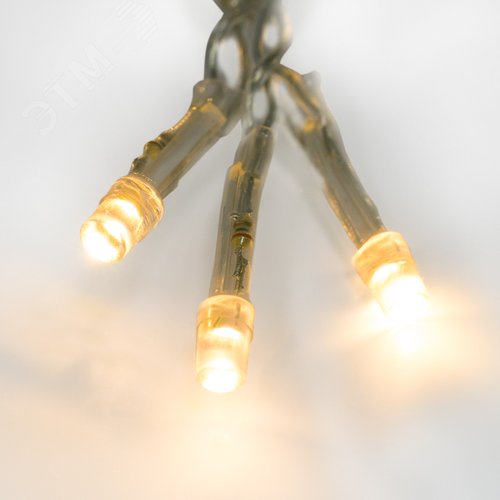 Гирлянда светодиодная Дождь 1.5x1.5 м, прозрачный ПВХ, 144 LED с контроллером, теплое белое свечение - фото 7