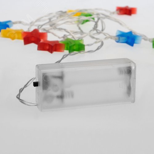 Гирлянда светодиодная Звездочки 1,5 м, 10 LED, прозрачный ПВХ, свечение мультиколор, 2 х АА батарейки не в комплекте - фото 9