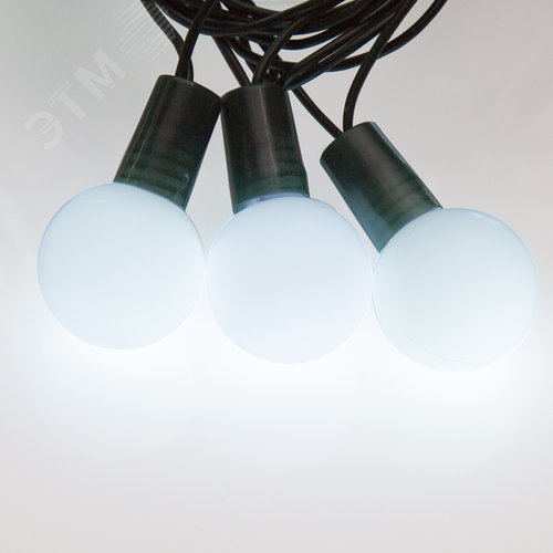 Гирлянда Шарики 25 мм, 5 м, темно-зеленый ПВХ, 25 диодов, белый, без контроллера 5