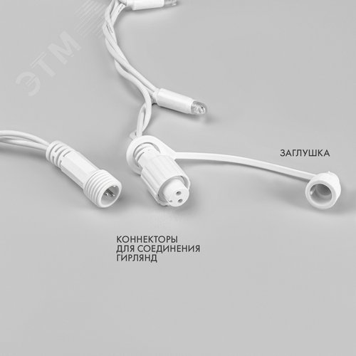 Гирлянда Нить 10 м, с эффектом мерцания, белый ПВХ, 230 В, белый 6