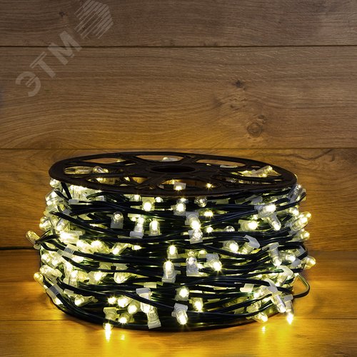 Гирлянда LED Clip Light 12V шаг 150 мм, диодов тёплый белый, Flashing белый - фото 2