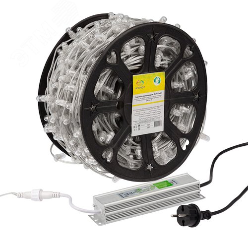 Гирлянда LED клип-лайт 12 V, прозрачный ПВХ, 150 мм, диоды белые 8