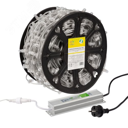 Гирлянда LED клип-лайт 12 V, прозрачный ПВХ, 150 мм, диодов тёплый белый, Flashing белый - фото 8