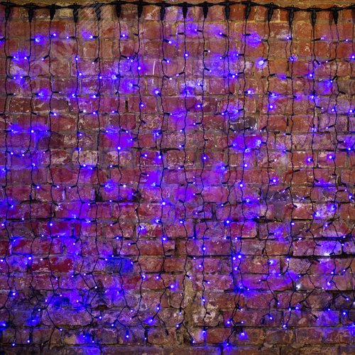 Гирлянда светодиодный Дождь 2х3 м, постоянное свечение, черный провод, 230 В, диоды синие, 760 LED 8