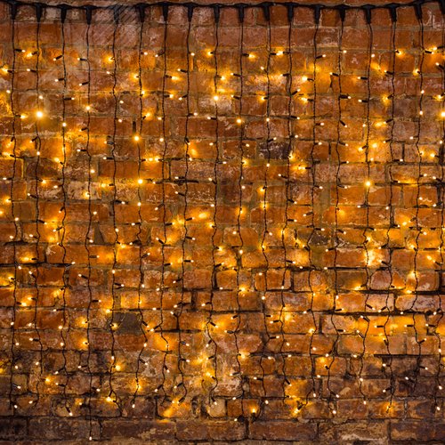 Гирлянда светодиодный Дождь 2х3 м, постоянное свечение, черный провод, 230 В, диоды тёплый белый 2