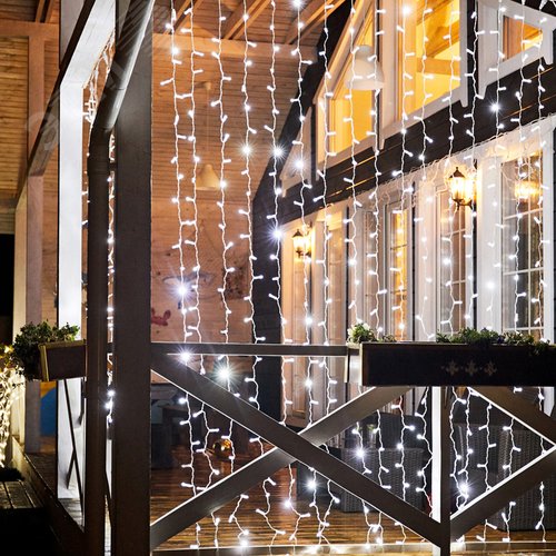Гирлянда светодиодная Занавес 2х3 м 448 LED белый, прозрачный ПВХ, IP65, постоянное свечение, 230 В нужен блок питания 4