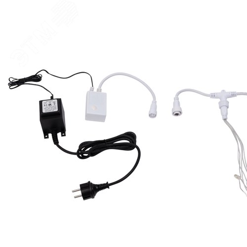 Гирлянда Светодиодный дождь 2х6 м, эффект водопада, прозрачный провод, 24 В, диоды белые 8