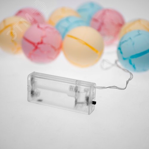 Гирлянда светодиодная карамельки 1.5 м, прозрачный ПВХ, 10 LED, теплый белый, питание 2 х АА батарейки не в комплекте 8