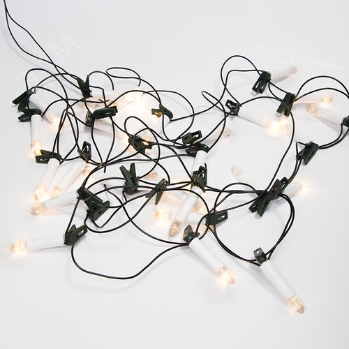 Гирлянда свечи 6 м, темно-зеленый ПВХ, 30 LED тёплый белый - NEON-NIGHT