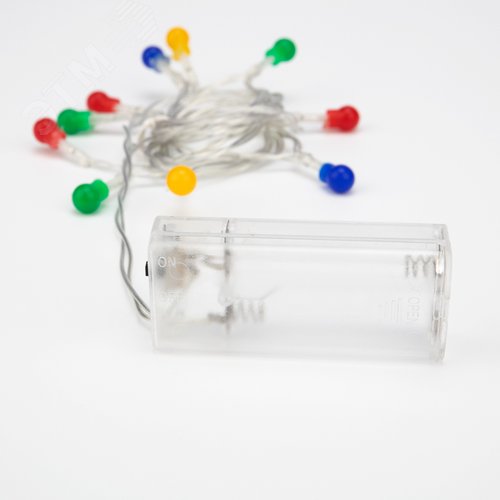 Гирлянда светодиодная Шарики 1,5 м, 10 LED, прозрачный ПВХ, свечение мультиколор, 2 х АА батарейки не в комплекте - фото 7