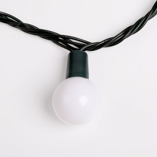 Гирлянда Шарики 25 мм, 5 м, темно-зеленый ПВХ, 25 диодов, белый, без контроллера 6