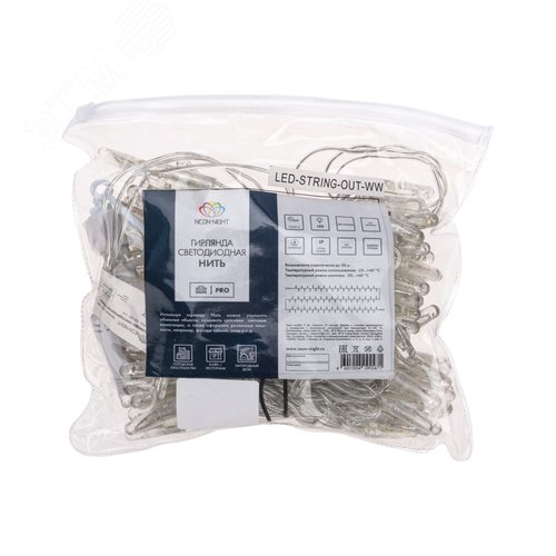 Гирлянда Нить 10 м, постоянное свечение, прозрачный ПВХ, 230 В, зеленый 4