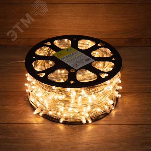 Гирлянда LED клип-лайт 12 V, прозрачный ПВХ, 150 мм, диодов тёплый белый, Flashing белый - фото 2