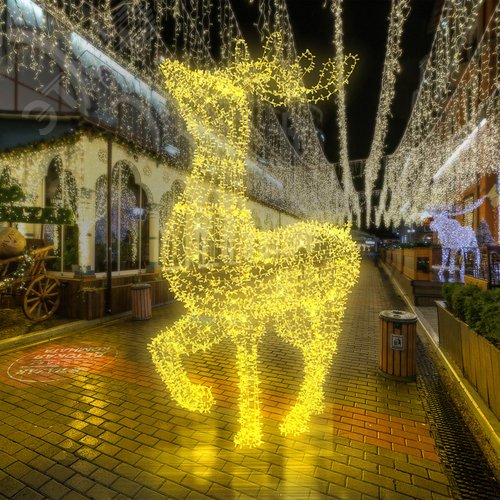 Фигура объемная северный Олень 300х200 см, 3000 LED, IP65, свечение тёплый белый - фото 4