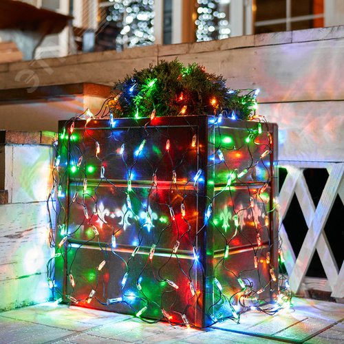 Гирлянда Сеть 1х1,5 м, черный ПВХ, 160 LED мультиколор - фото 3