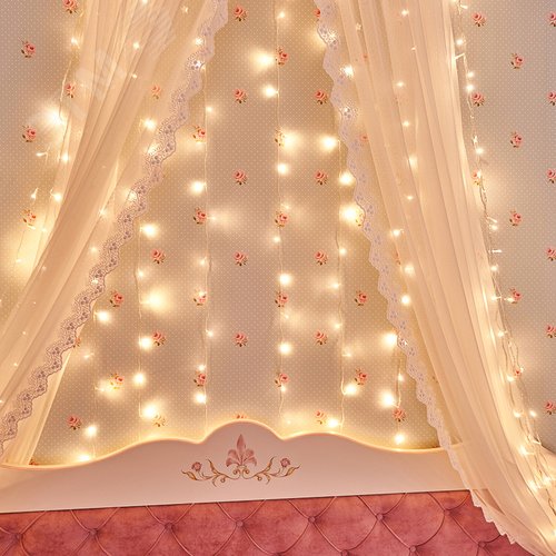 Гирлянда светодиодный Дождь 2x3 м, свечение с динамикой, прозрачный провод, 230 В, тёплый белый 3