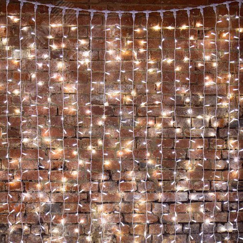 Гирлянда светодиодный Дождь 2х3 м, постоянное свечение, белый провод, 230 В, диоды белые 8