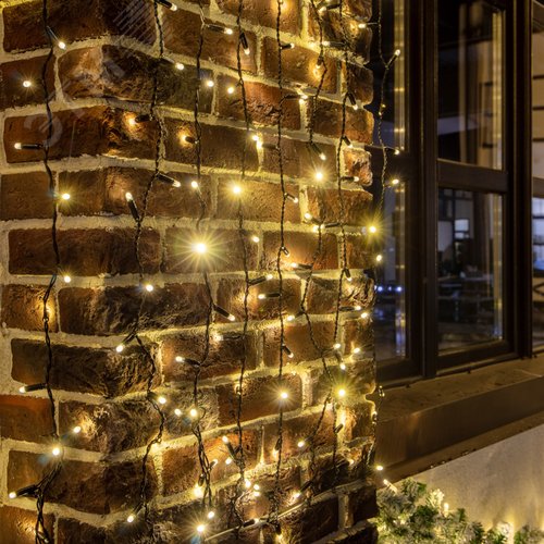 Гирлянда светодиодный Дождь 2х3 м, постоянное свечение, черный провод, 230 В, диоды тёплый белый 3