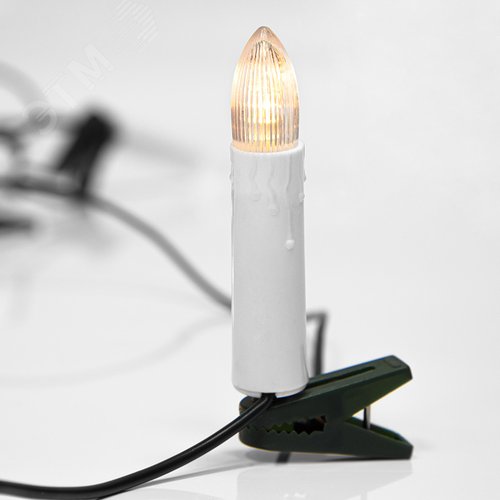Гирлянда свечи 10 м, темно-зеленый ПВХ, 50 LED тёплый белый - фото 3