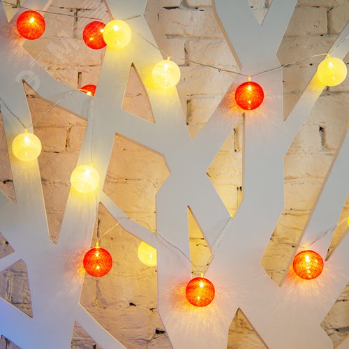 Фонарики тайские Магия 3,5 м, прозрачный ПВХ, 20 LED, теплый белый, питание 2 х АА батарейки не в комплекте - фото 4