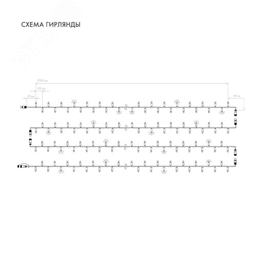 Гирлянда Нить Дюраплей 20 м, с эффектом мерцания, белый каучук, 230 В, теплый белый 7