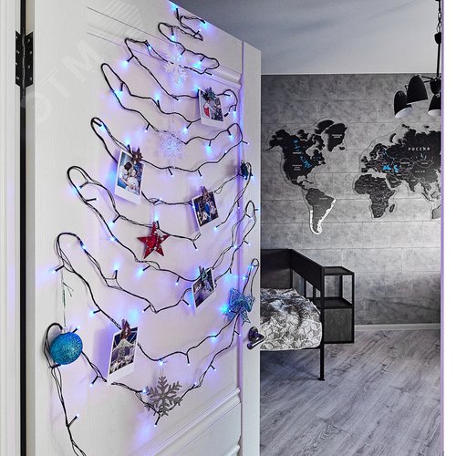 Гирлянда Твинкл Лайт 10 м, темно-зеленый ПВХ, 80 LED, Синий 4